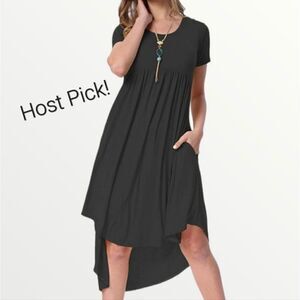 NWT Levaca Maternity Empire Waist Loose Swing Pregnancy Casual Midi Dress